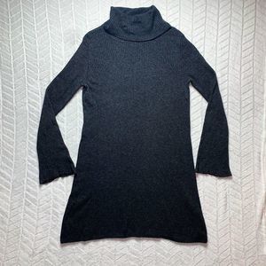 Madewell Ribbed Wool Alpaca Long Bell Sleeve Knit Turtleneck Sweater Dress - S